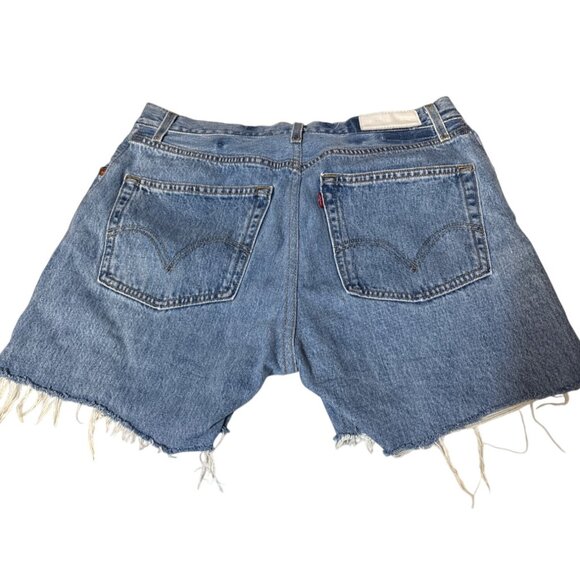 Re/Done Levis Denim Shorts Womens 31 Blue High Rise Cutoff Button Fly Made USA - Picture 2 of 6